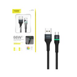 Cabo Foneng X79 USB para Tipo-C com Luz 66W 1M Preto